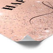 ハッピー30th誕生日バラ金ゴールドトレンディー ポスター (角)