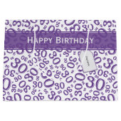 ハッピー30th誕生日パープル乱数パターン ラージペーパーバッグ (正面)