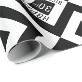 ハッピー30th誕生日白黒幾何学模様 ラッピングペーパー (ロールコーナー)