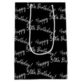 ハッピー30th Birthday on black ミディアムペーパーバッグ (裏面)