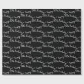 ハッピー30th Birthday on black ラッピングペーパー (フラット)