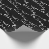ハッピー30th Birthday on black ラッピングペーパー (角)