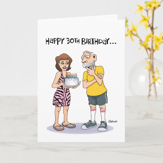 ハッピー30th x 2誕生日 カード (黄色い花)