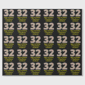 ハッピー32誕生日&メリークリスマス、名前をカスタムする ラッピングペーパー (フラット)