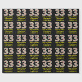 ハッピー33誕生日&メリークリスマス、名前をカスタムする ラッピングペーパー (フラット)