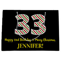 ハッピー33誕生日&メリークリスマス、名前をカスタムする