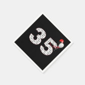 ハッピー35誕生日オンブラックナプキンス スタンダードカクテルナプキン (角)