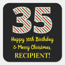 ハッピー35誕生日&メリークリスマス、名前をカスタムする