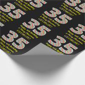 ハッピー35誕生日&メリークリスマス、名前をカスタムする ラッピングペーパー (角)