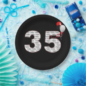 ハッピー35th誕生日オンブラック紙プレート ペーパープレート (パーティー)