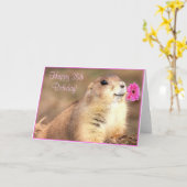 ハッピー35th誕生日プレーリードッググリーティングカード カード (黄色い花)