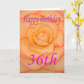 ハッピー36th誕生日フラワー カード (黄色い花)