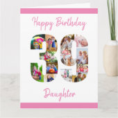 ハッピー39誕生日番号39フォトコラージュ カード (正面)