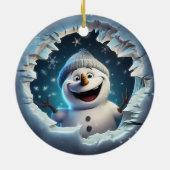 ハッピー3D雪だるま セラミックオーナメント (裏面)