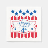 ハッピー4つ星とストライプID138 スタンダードカクテルナプキン (正面)