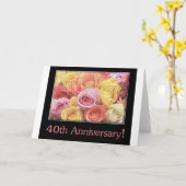 ハッピー40周年記念バラ カード (黄色い花)
