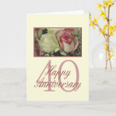 ハッピー40周年記念バラ カード (黄色い花)