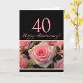 ハッピー40周年記念バラ カード (黄色い花)