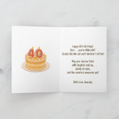 ハッピー40歳おもしろい猫ユーモアレトロジョーク カード (内部)