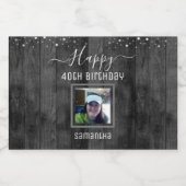 ハッピー40歳の誕生日おもしろいはっきりした紙吹雪 リキュールボトルラベル (シングルラベル)