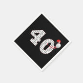 ハッピー40歳の誕生日オンブラック スタンダードカクテルナプキン (角)