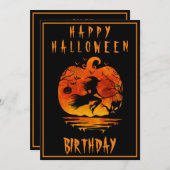 ハッピー40歳の誕生日ハローウィンパーティお祝い 招待状 (正面/裏面)