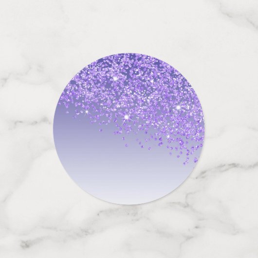 ハッピー40thバースデーシック落ちる紫のグリッター コンフェッティ (スモール正面)