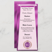 ハッピー40thバースデーピンクグリッターフォイルメニュー メニュー (正面/裏面)