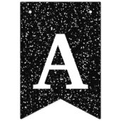 ハッピー40thバースデーフォトブラックグリッター バンティングフラッグ (第3の旗)