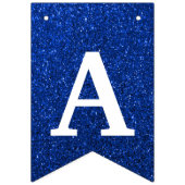 ハッピー40thバースデーフォトブルーグリッター バンティングフラッグ (第3の旗)