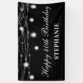 ハッピー40thバースデーメイソンジャースライツ白黒 横断幕 (縦)