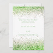 ハッピー40thブライトグリッタータイポグラフィ誕生日 カード (裏面)