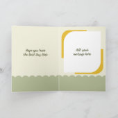 ハッピー40th誕生日の名前フローラ黄色 カード (内部)