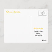 ハッピー40th誕生日はがき – 黒と黄色 ポストカード (裏面)