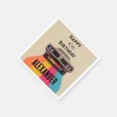 ハッピー40th誕生日カスタマイズ可能なヴィンテージレトロ スタンダードカクテルナプキン (角)