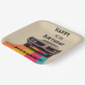 ハッピー40th誕生日カスタマイズ可能なヴィンテージレトロ ペーパープレート (傾斜あり)