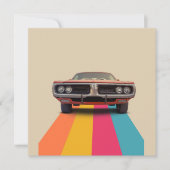 ハッピー40th誕生日カスタマイズ可能なヴィンテージレトロ 招待状 (正面)