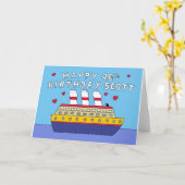 ハッピー40th誕生日スコット・クルーズ船 カード (黄色い花)