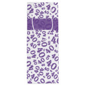 ハッピー40th誕生日ナンバーパターンコラ/ホワイト40 ワインギフトバッグ (裏面)