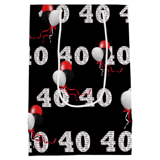 ハッピー40th誕生日バルーン中抱き枕 ミディアムペーパーバッグ (裏面)