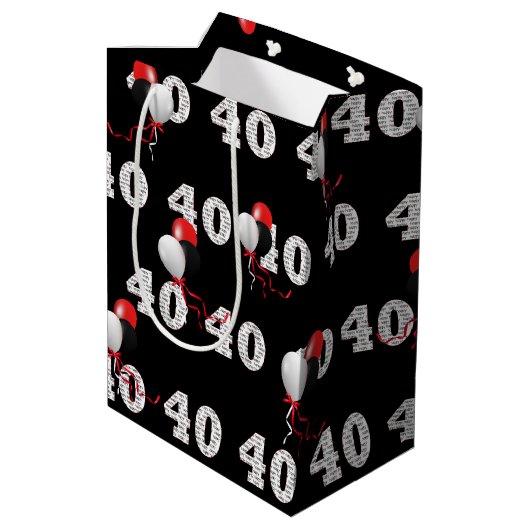 ハッピー40th誕生日バルーン中抱き枕 ミディアムペーパーバッグ (裏面アングル)