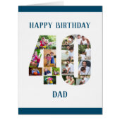ハッピー40th誕生日パパ番号40フォトコラージュ (正面)
