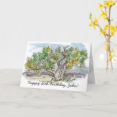 ハッピー40th誕生日ピニオンパインツリーマウンテンズ カード (黄色い花)