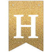 ハッピー40th誕生日フォト金ゴールドグリッター バンティングフラッグ (第2の旗)