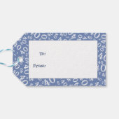 ハッピー40th誕生日ブルー/ホワイトナンバーパターン ギフトタグ (裏面横)