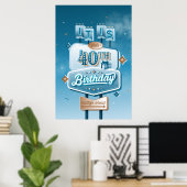 ハッピー40th誕生日ポスター(24x36) ポスター (ホームオフィス)