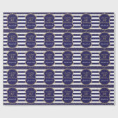 ハッピー40th誕生日金ゴールドグリッターとネイビーブルー ラッピングペーパー (フラット)