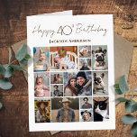 ハッピー40th誕生日15複数の写真 カード<br><div class="desc">家族のおもしろいを見せびらかすなんて!このパズルは15フォトコラージュのオプションを提供している。トレンディースクリプトのフォントことわざ「ハッピーバースデー」。テンプレートの使用簡単。15枚の写真をアップお気に入りのロード。</div>