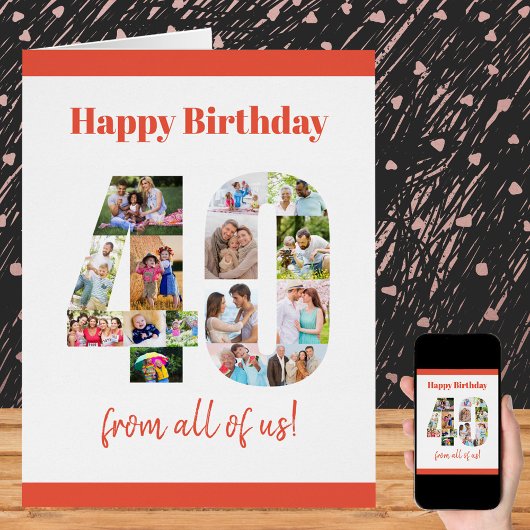 ハッピー40th誕生日40ナンバーフォトコラージュ大