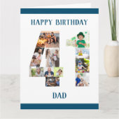 ハッピー41誕生日パパナンバー41フォトコラージュ カード (正面)